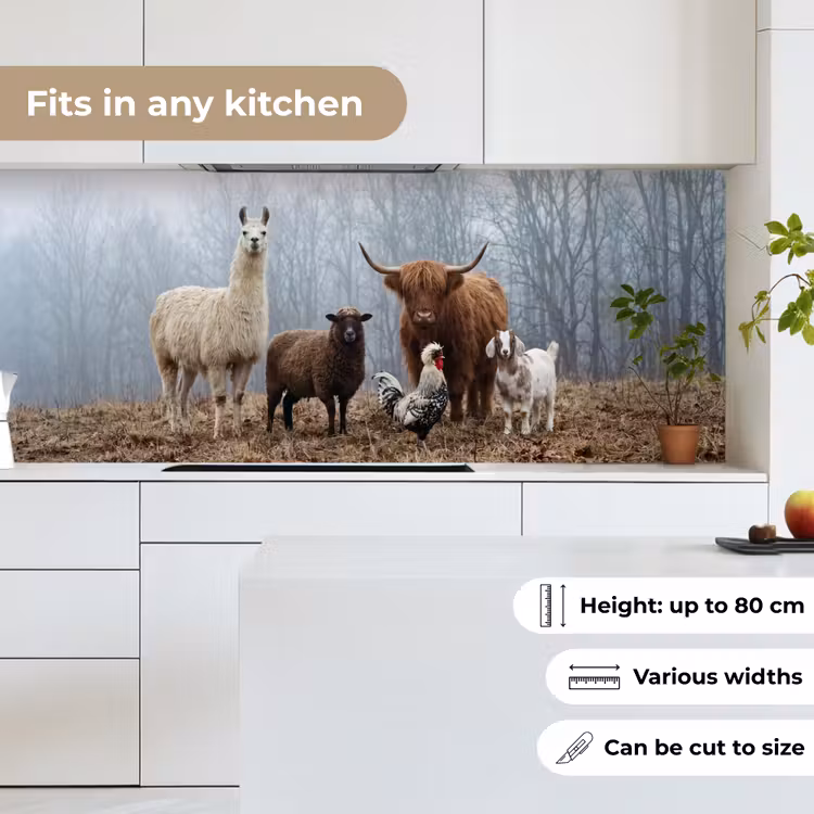 Kitchen splashback - Farm animals - Group - Fog - Nature - Rustic — 7