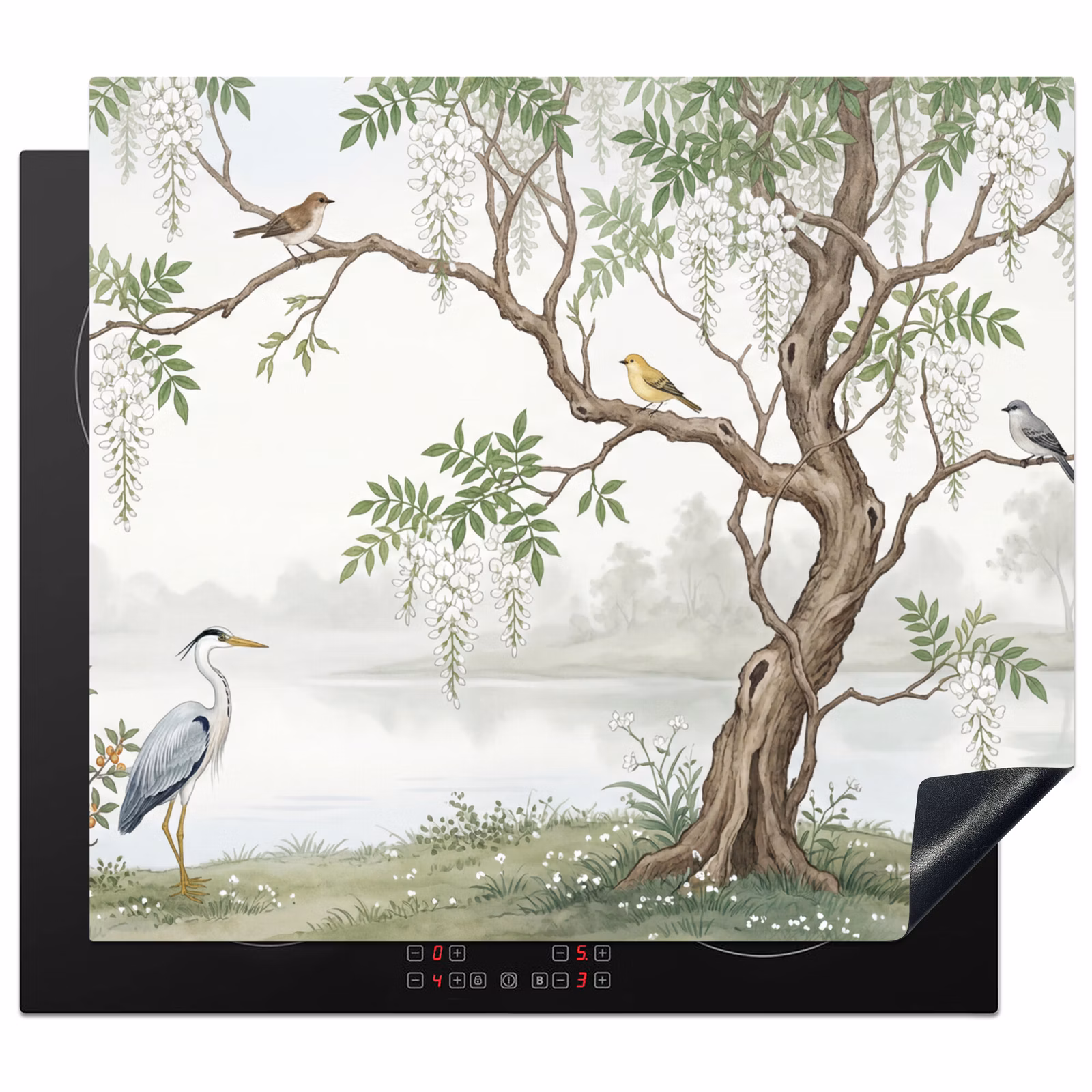 Induction hob cover - Heron - Landscape - Green — 1