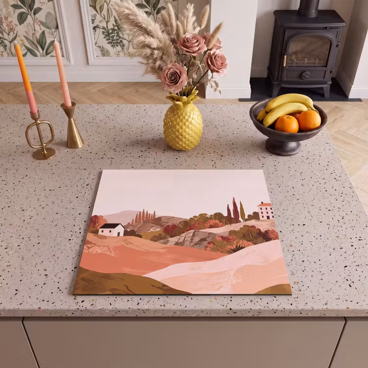 Induction hob cover - Hill landscape - Graphic - Terracotta — 3