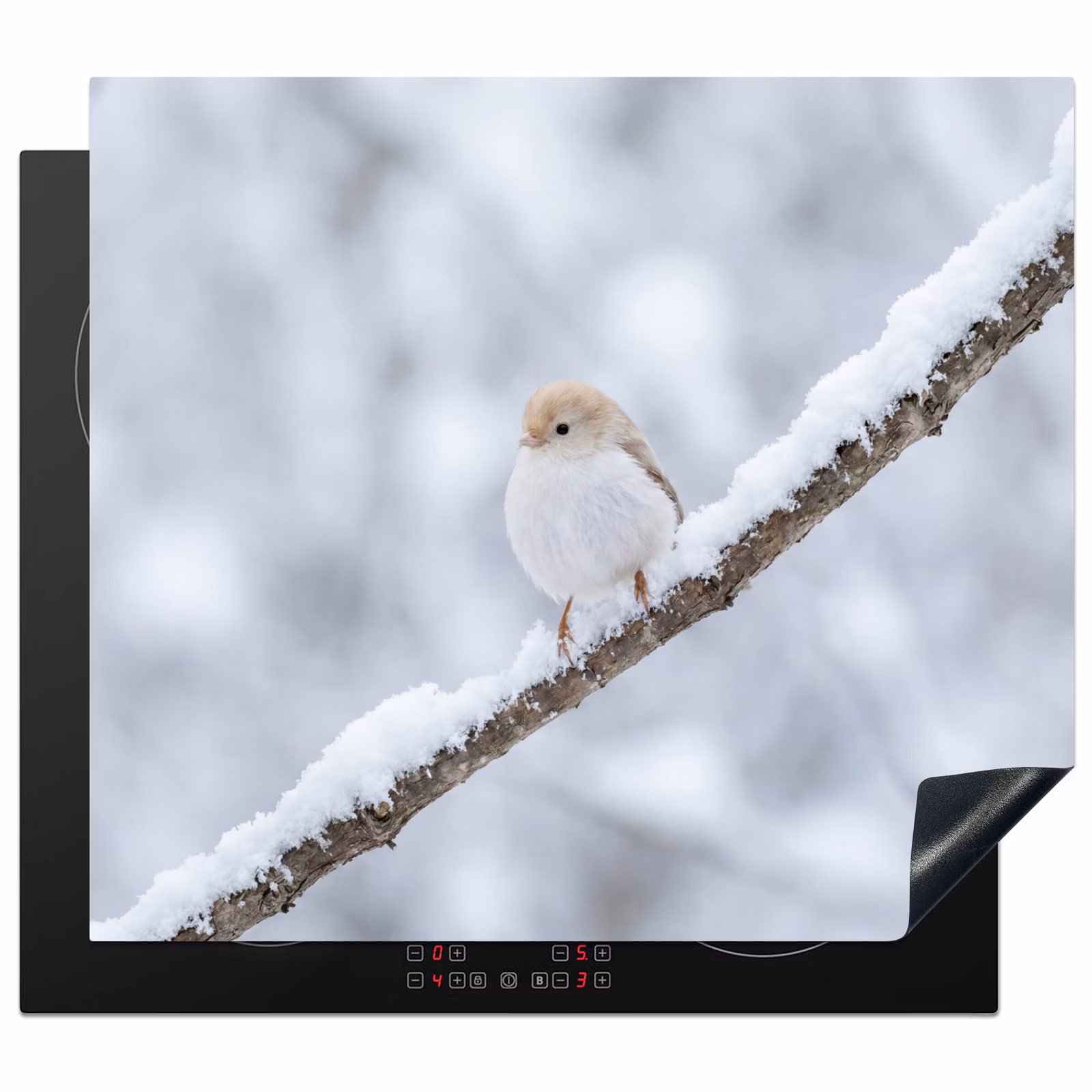Induction hob cover - Bird - Snow - Branch - Winter - Soft — 1