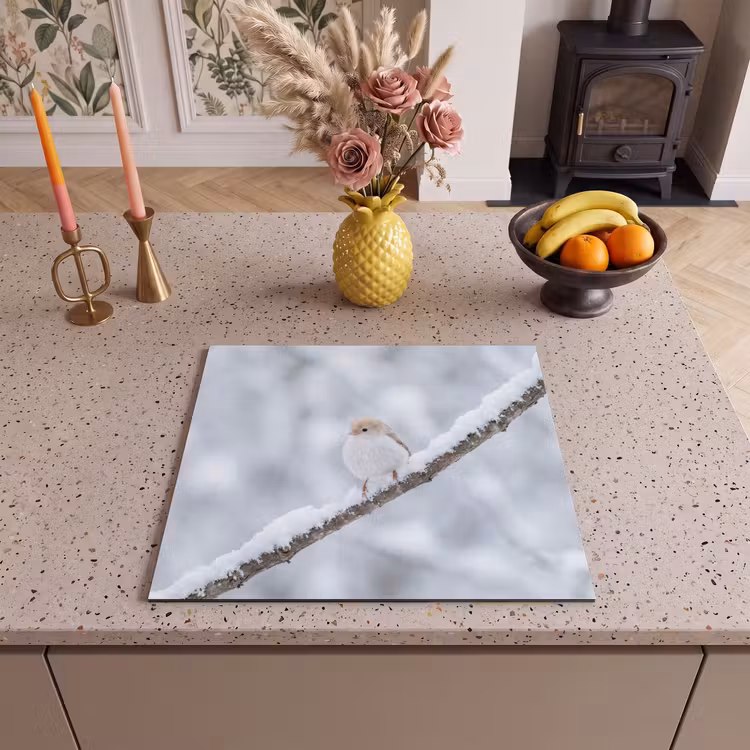 Induction hob cover - Bird - Snow - Branch - Winter - Soft — 3
