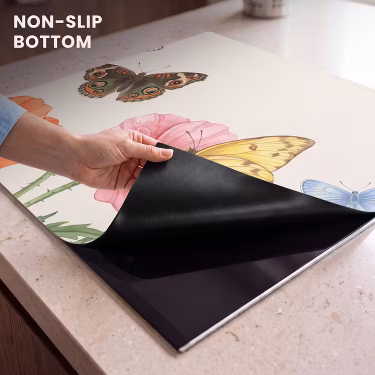 Induction hob cover - Butterflies - Poppies - Illustration - Colorful — 5