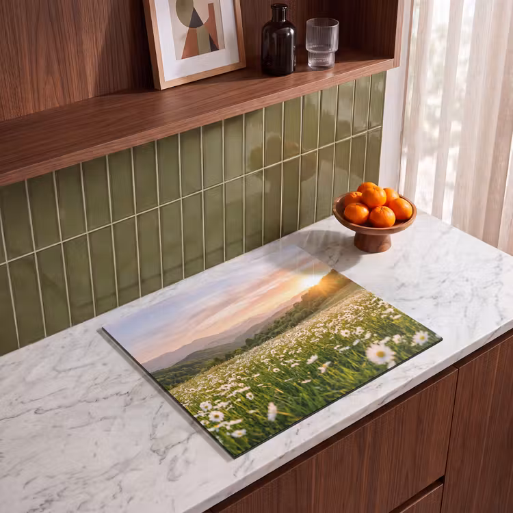 Induction hob cover - Daisy - Field - Hills - Green — 4