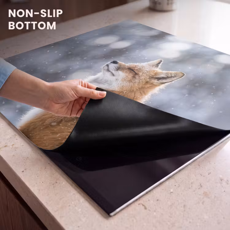 Induction hob cover - Fox - Snowfall - Portrait - Winter - Atmospheric — 5