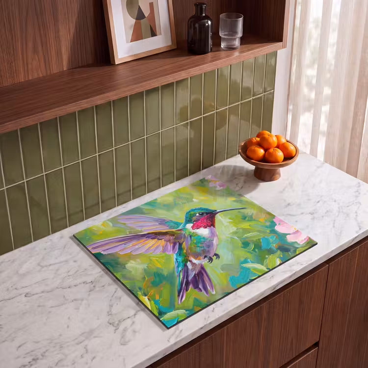 Induction hob cover - Hummingbird - Flowers - Nature - Colorful — 4