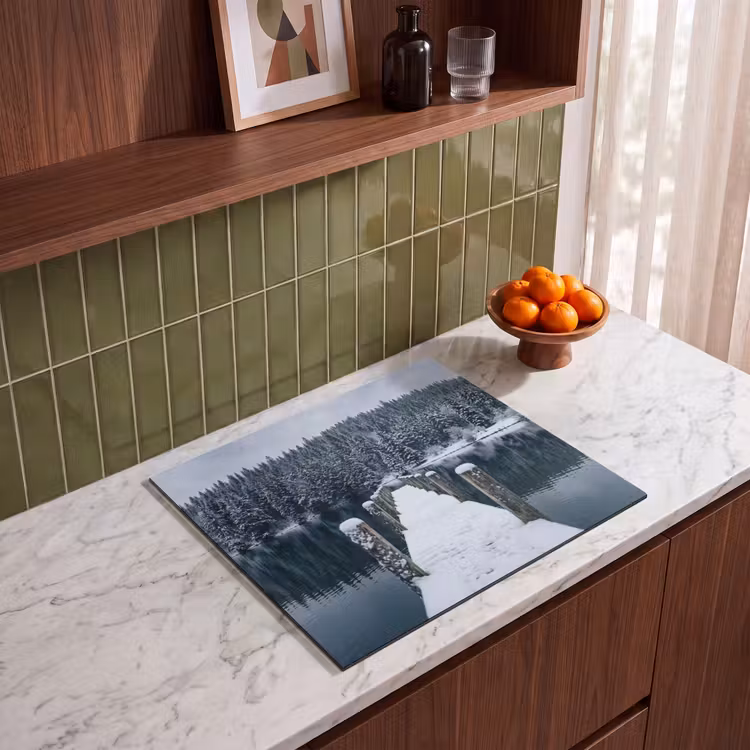 Induction hob cover - Jetty - Lake - Snow - Mountains - Restful — 4