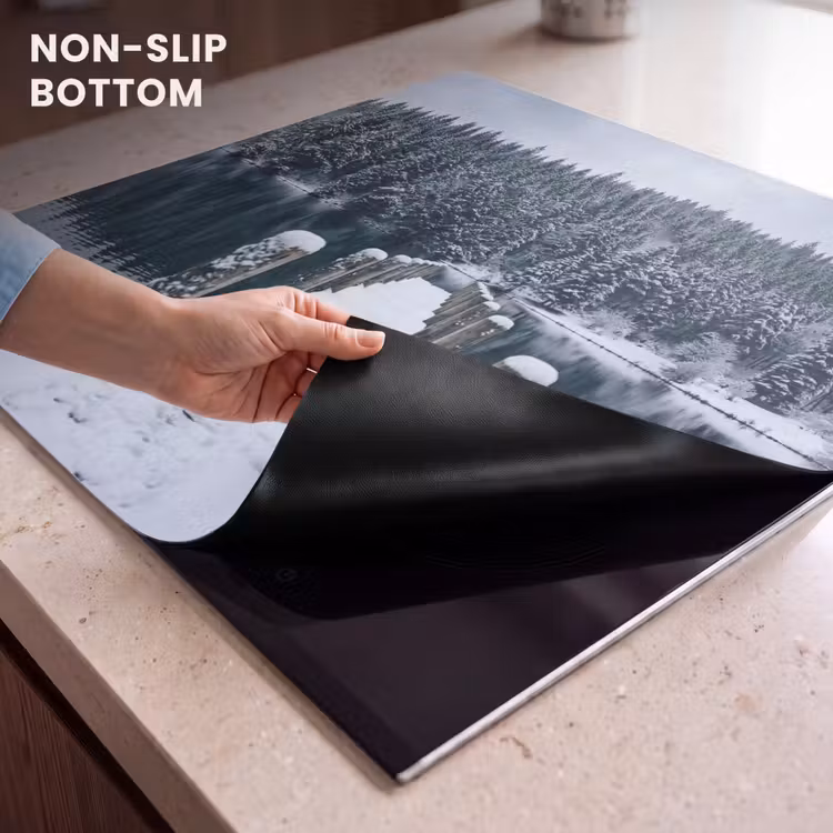 Induction hob cover - Jetty - Lake - Snow - Mountains - Restful — 5
