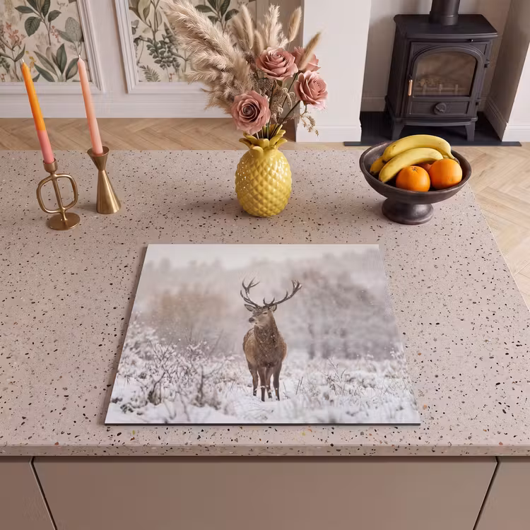 Induction hob cover - Red deer - Forest - Snow - Winter - Majestic — 3