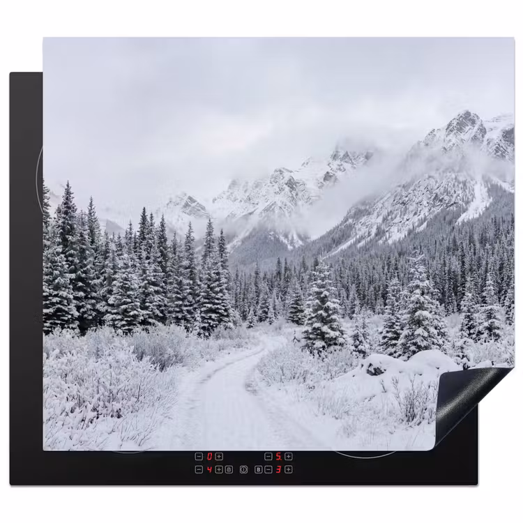 Induction hob cover - Road - Mountains - Snow - Coniferous forest - Adventurous — 1