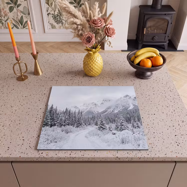 Induction hob cover - Road - Mountains - Snow - Coniferous forest - Adventurous — 3
