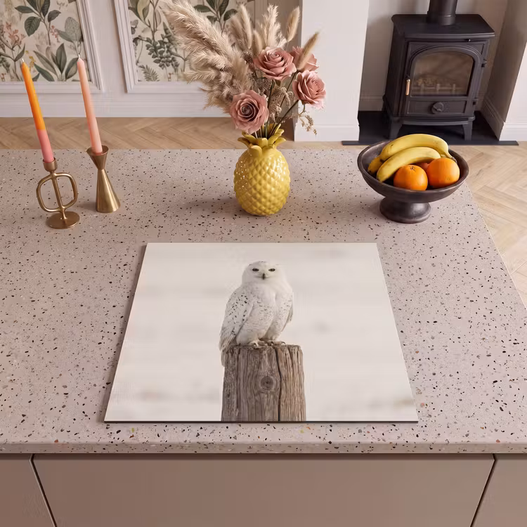 Induction hob cover - Snowy owl - Pole - Winter - Portrait - Majestic — 3