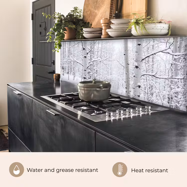 Kitchen splashback - Birch trees - Snow - Winter - Forest - White — 5
