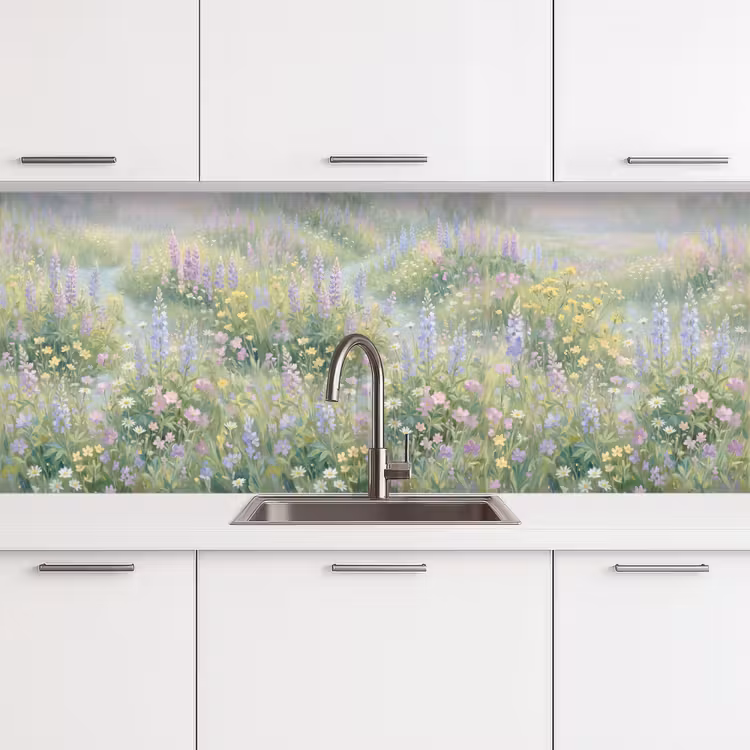 Kitchen splashback - Field of flowers - Hills - Colorful — 4