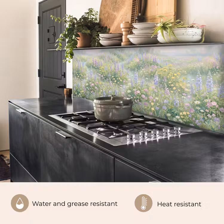 Kitchen splashback - Field of flowers - Hills - Colorful — 5