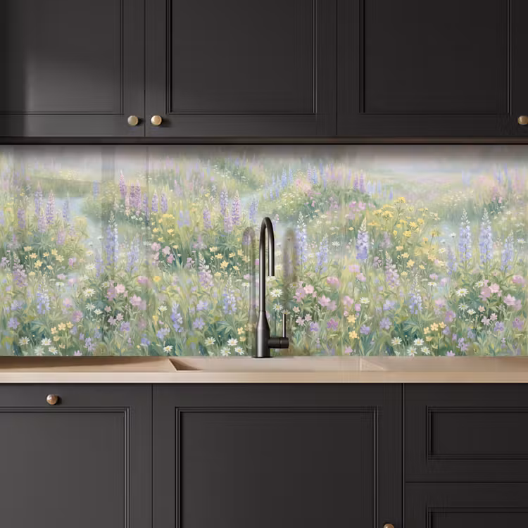 Kitchen splashback - Field of flowers - Hills - Colorful — 6