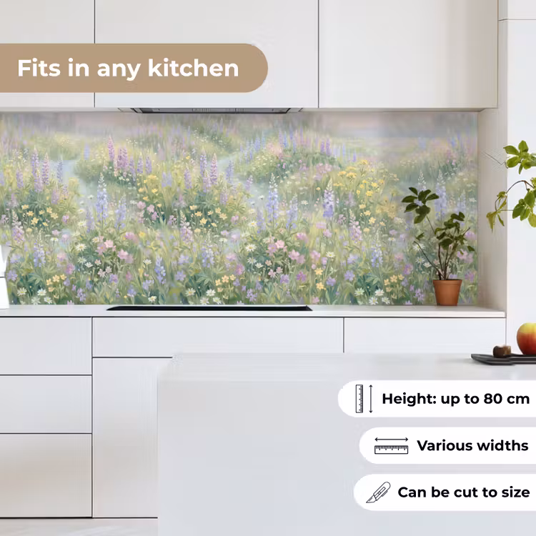 Kitchen splashback - Field of flowers - Hills - Colorful — 7