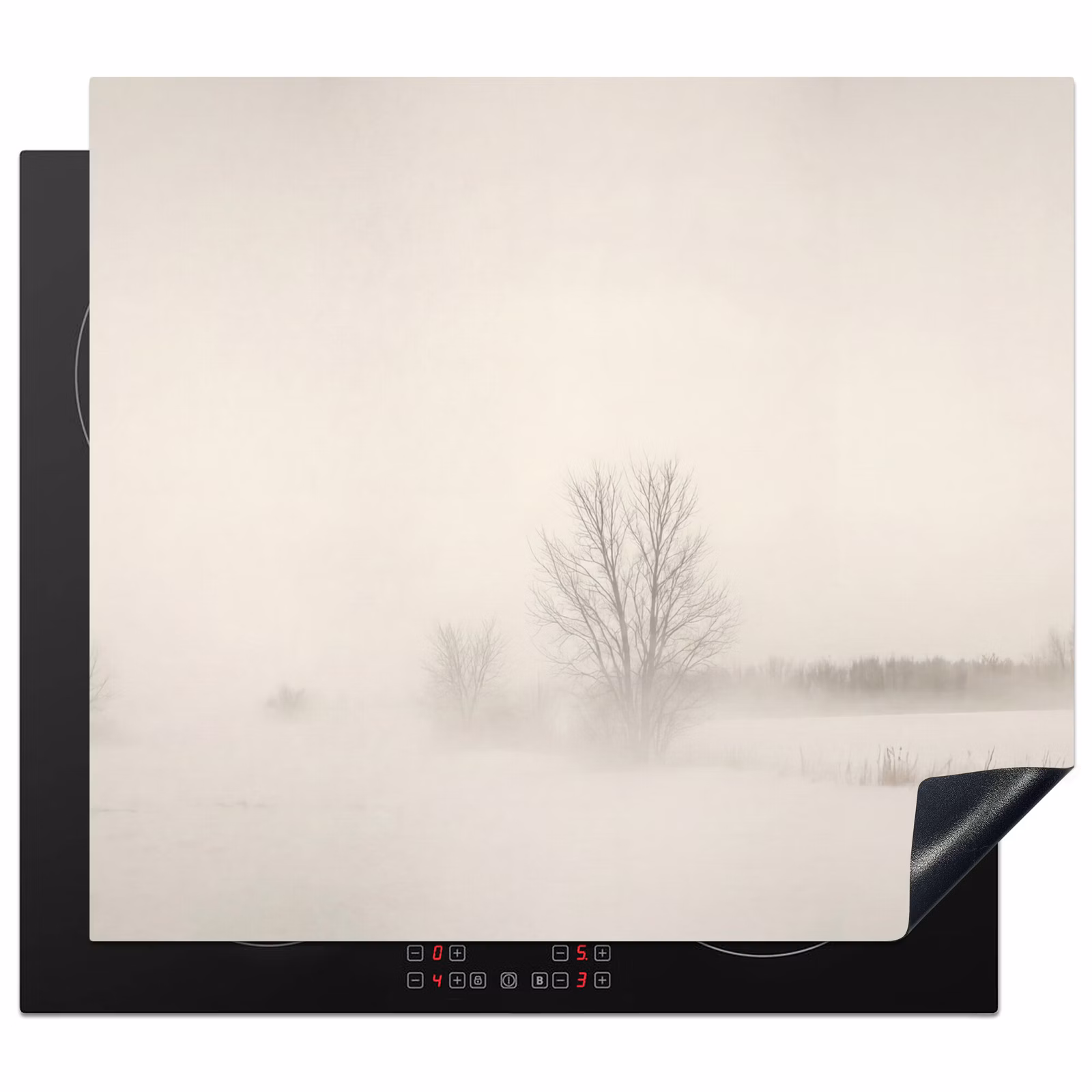 Induction hob cover - Tree - Fog - Snow - Winter - Minimalist — 1