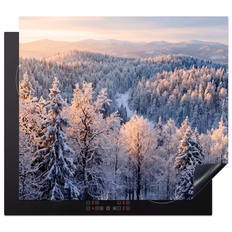 Induction hob cover - Forest - Mountains - Gold - Winter - Warm — 1