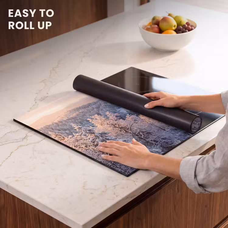 Induction hob cover - Forest - Mountains - Gold - Winter - Warm — 6