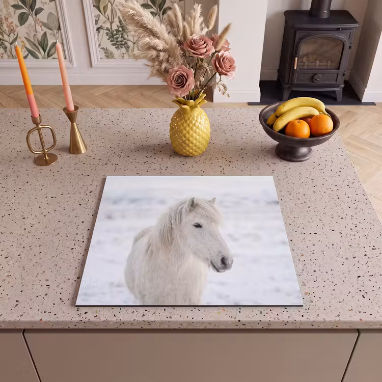 Induction hob cover - Horse - Head - Winter - Animals - White — 3