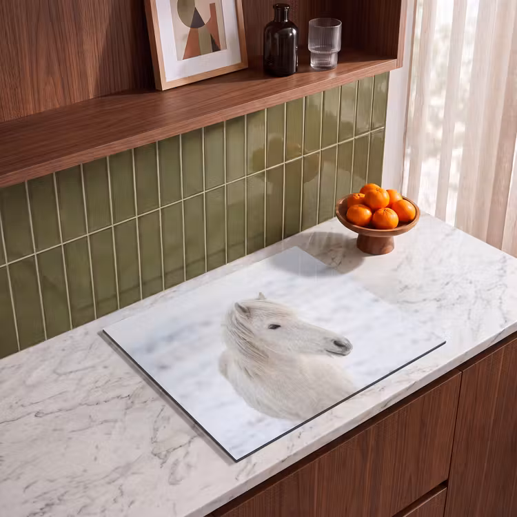Induction hob cover - Horse - Head - Winter - Animals - White — 4