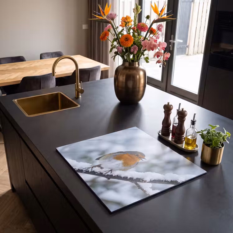 Induction hob cover - Robin - Branch - Snow - Winter - Lively — 2