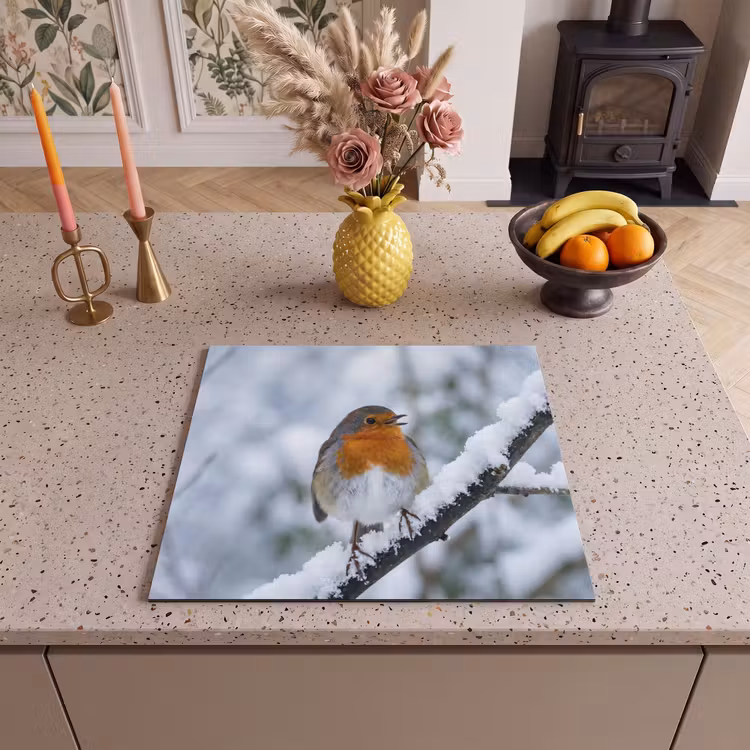 Induction hob cover - Robin - Branch - Snow - Winter - Lively — 3