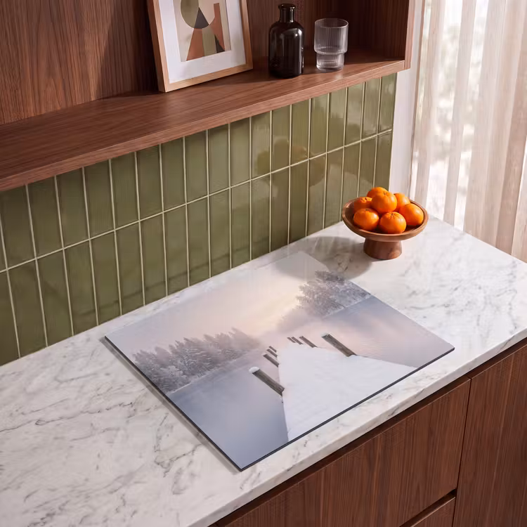 Induction hob cover - Scaffold - Lake - Fog - Winter - Serene — 4