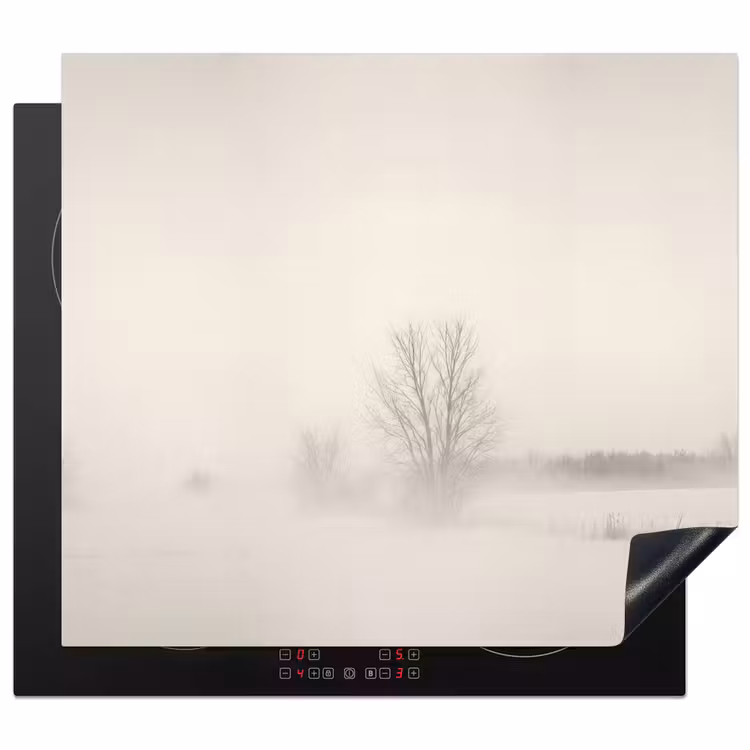 Induction hob cover - Tree - Fog - Snow - Winter - Minimalist — 1
