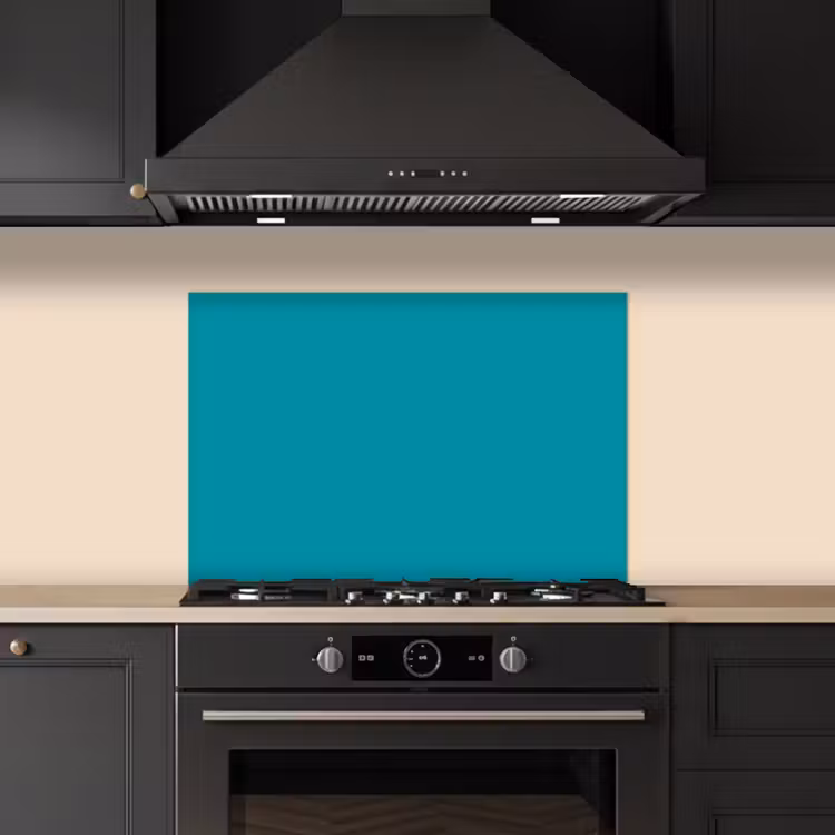 Kitchen splashback for hob - Blue - Solid color — 5
