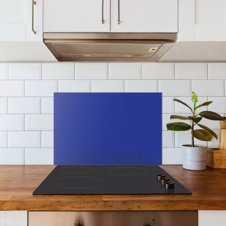 Kitchen splashback for hob - Blue - Solid color - Dark blue — 3