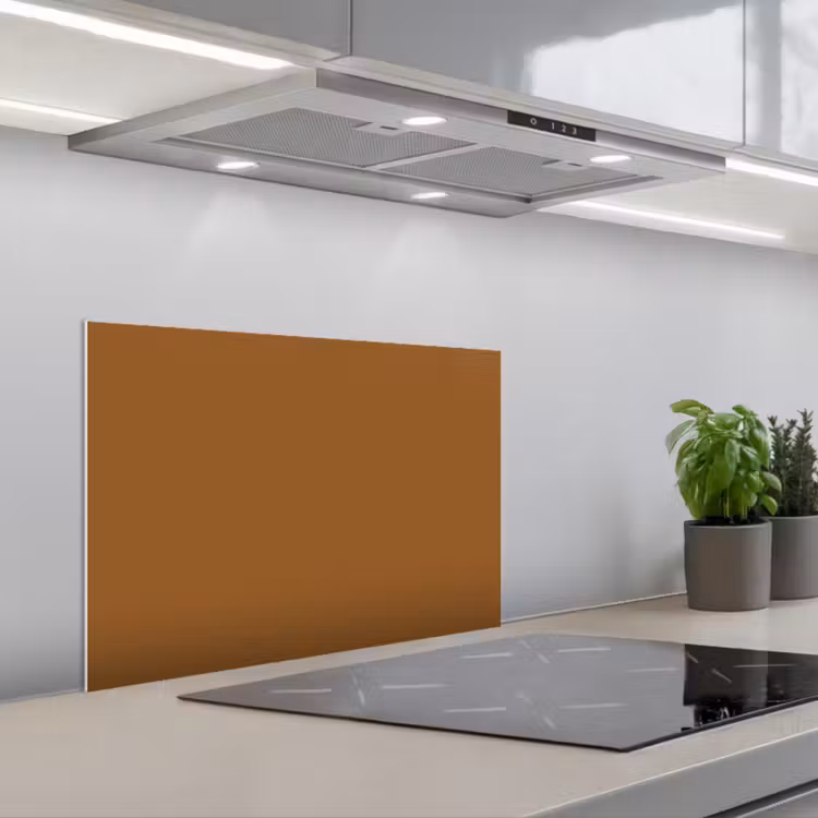 Kitchen splashback for hob - Brown - Earth tone - Solid color — 1
