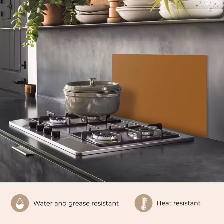 Kitchen splashback for hob - Brown - Earth tone - Solid color — 2