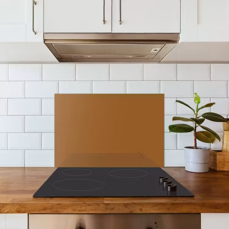 Kitchen splashback for hob - Brown - Earth tone - Solid color — 3