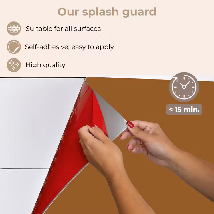 Kitchen splashback for hob - Brown - Earth tone - Solid color — 4