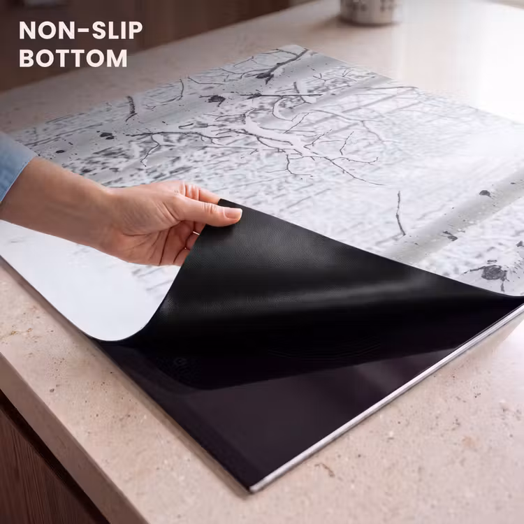 Induction hob cover - Birch trees - Snow - Winter - Forest - White — 5