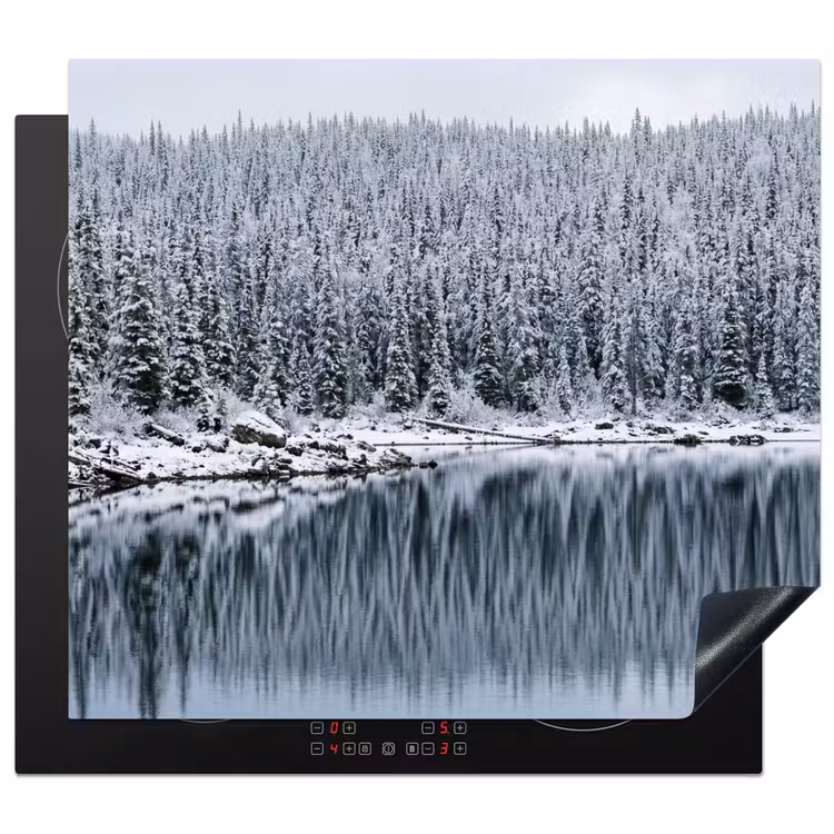 Induction hob cover - Forest - Reflection - Lake - Winter - Serene — 1