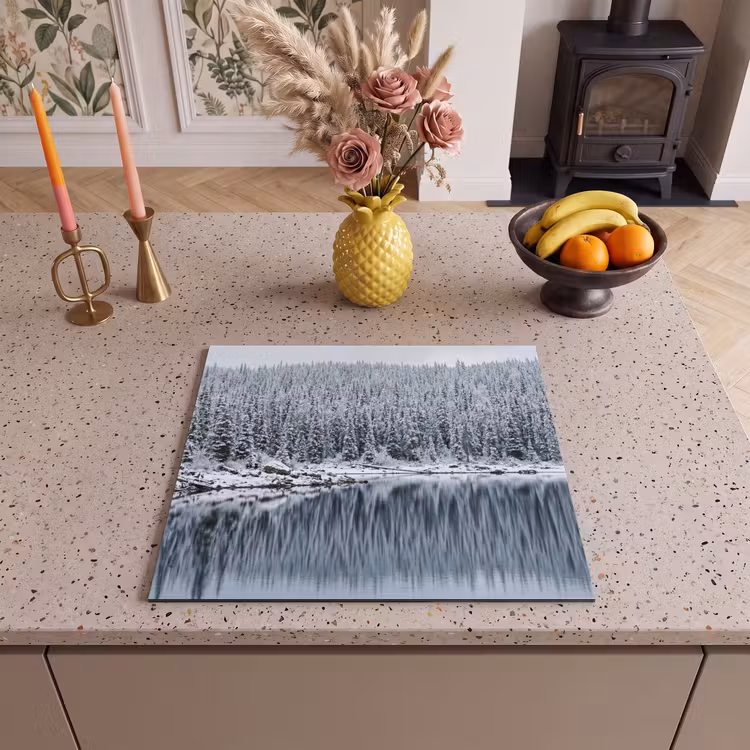 Induction hob cover - Forest - Reflection - Lake - Winter - Serene — 3