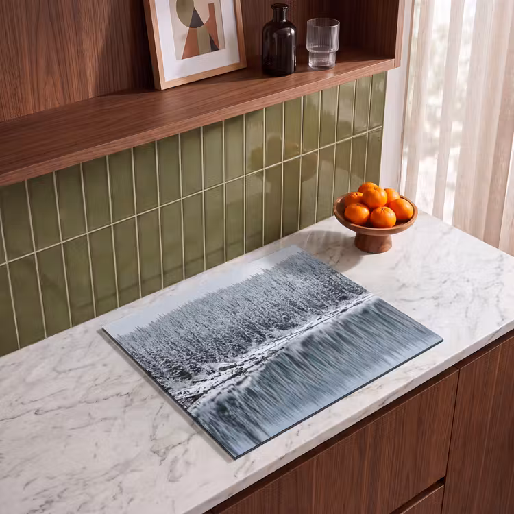 Induction hob cover - Forest - Reflection - Lake - Winter - Serene — 4