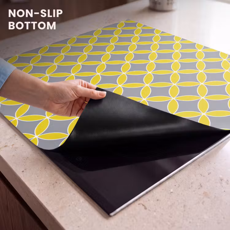 Induction hob cover - Geometric - Circles - Modern - Gray - Yellow — 5