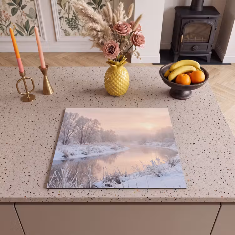 Induction hob cover - River - Winter - Landscape - Snow - Sunrise — 3