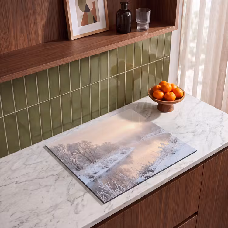 Induction hob cover - River - Winter - Landscape - Snow - Sunrise — 4
