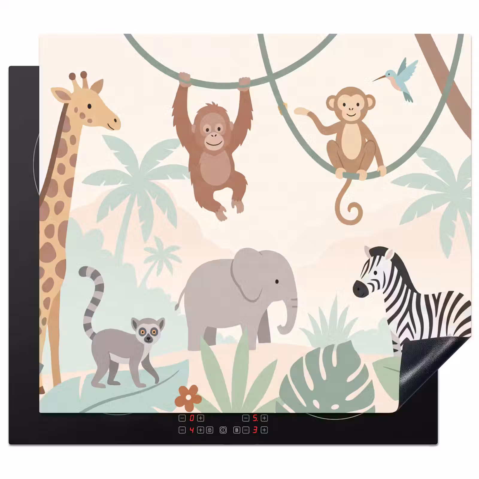 Induction hob cover - Jungle - Animals - Green — 1