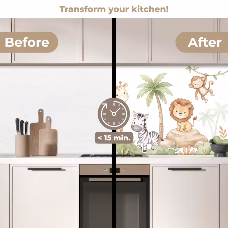 Kitchen splashback - Animals - Jungle - Pastel — 3