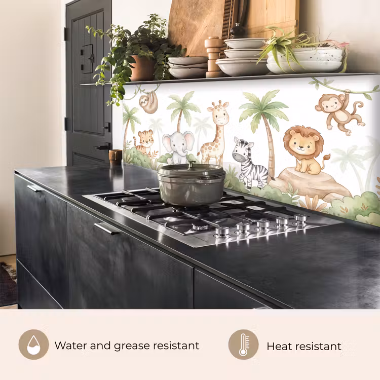 Kitchen splashback - Animals - Jungle - Pastel — 5