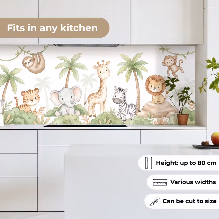 Kitchen splashback - Animals - Jungle - Pastel — 7