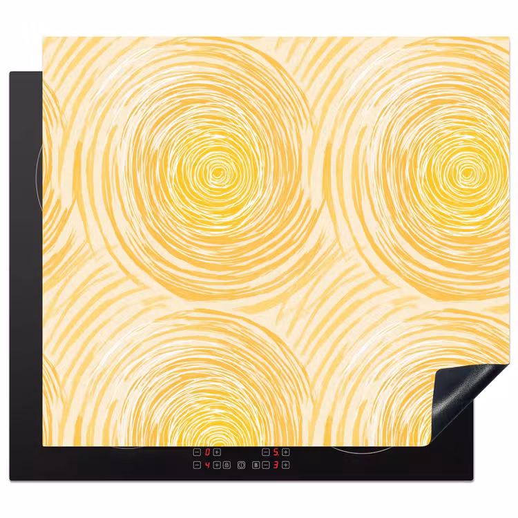 Induction hob cover - Circles - Abstract - Artistic - Yellow — 1