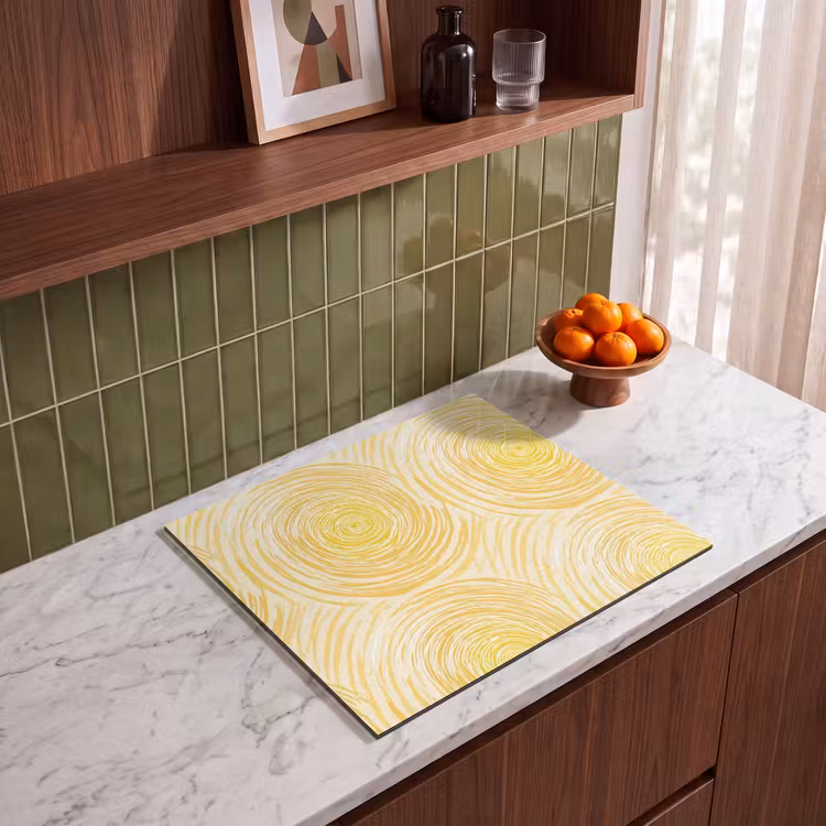 Induction hob cover - Circles - Abstract - Artistic - Yellow — 4