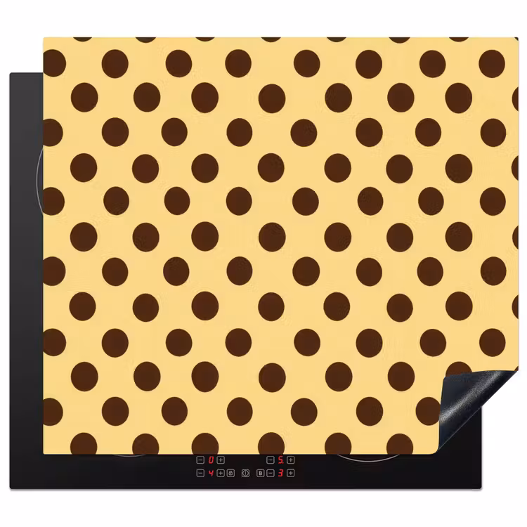 Induction hob cover - Polka Dot - Dots - Retro - Yellow - Brown — 1