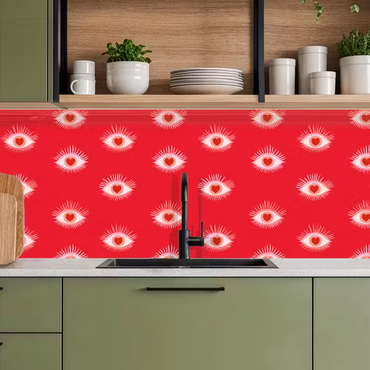 Kitchen splashback - Eyes - Heart - Abstract - Red - Pink — 8